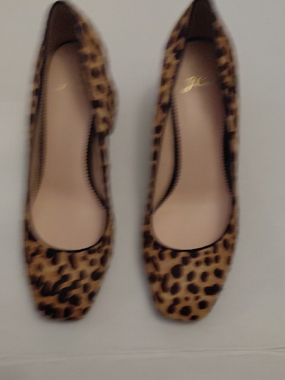J. Crew Leopard-Print Calf Hair Square Toe Blocked Heel Pumps Brown Black 9.5 - Picture 4 of 9